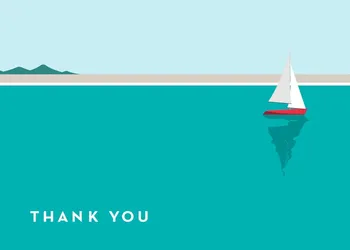SendOutCards thank-you card design with a sailboat.